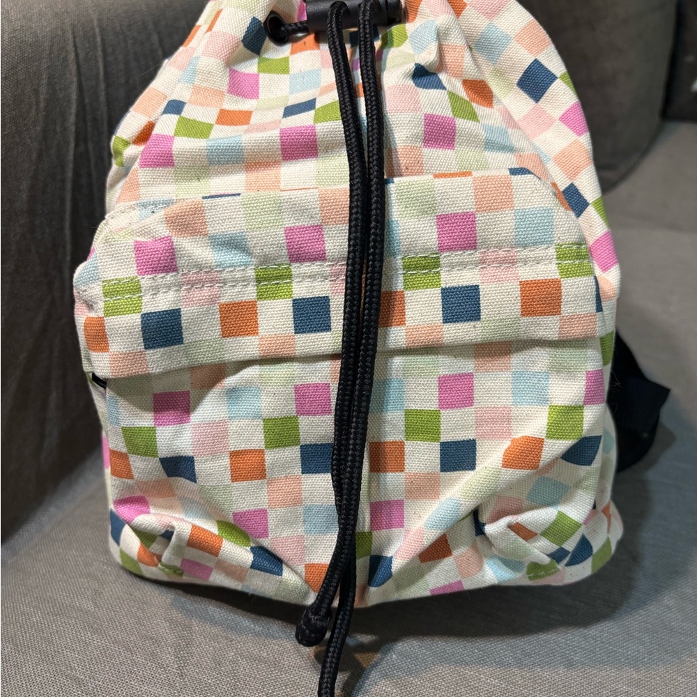 Vans Multicolor Checkered Drawstring Backpack Tote - Picture 3 of 4